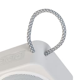 Braided grey and white carry loop