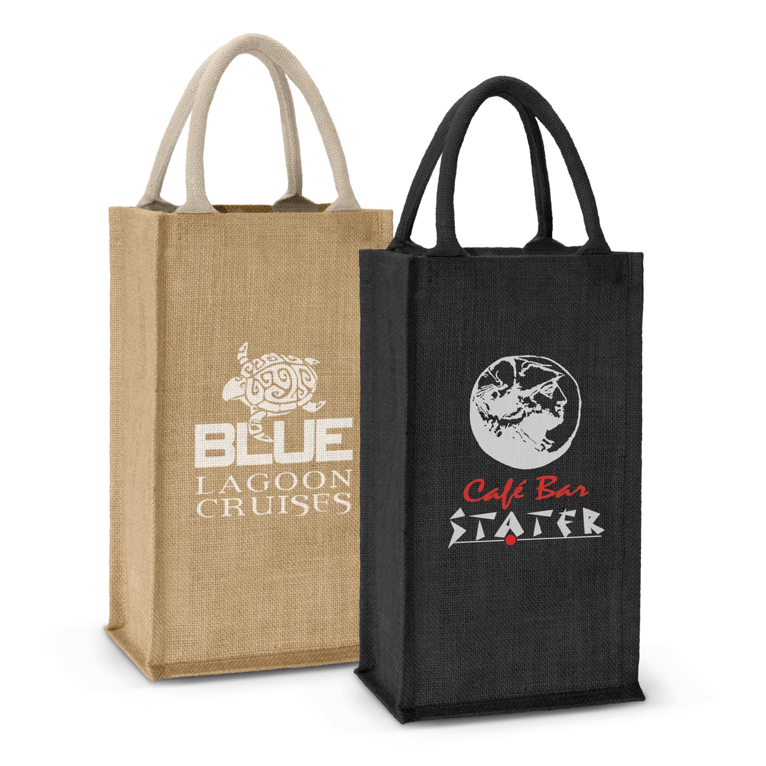 Donato Jute Double Wine Carrier-Active Image