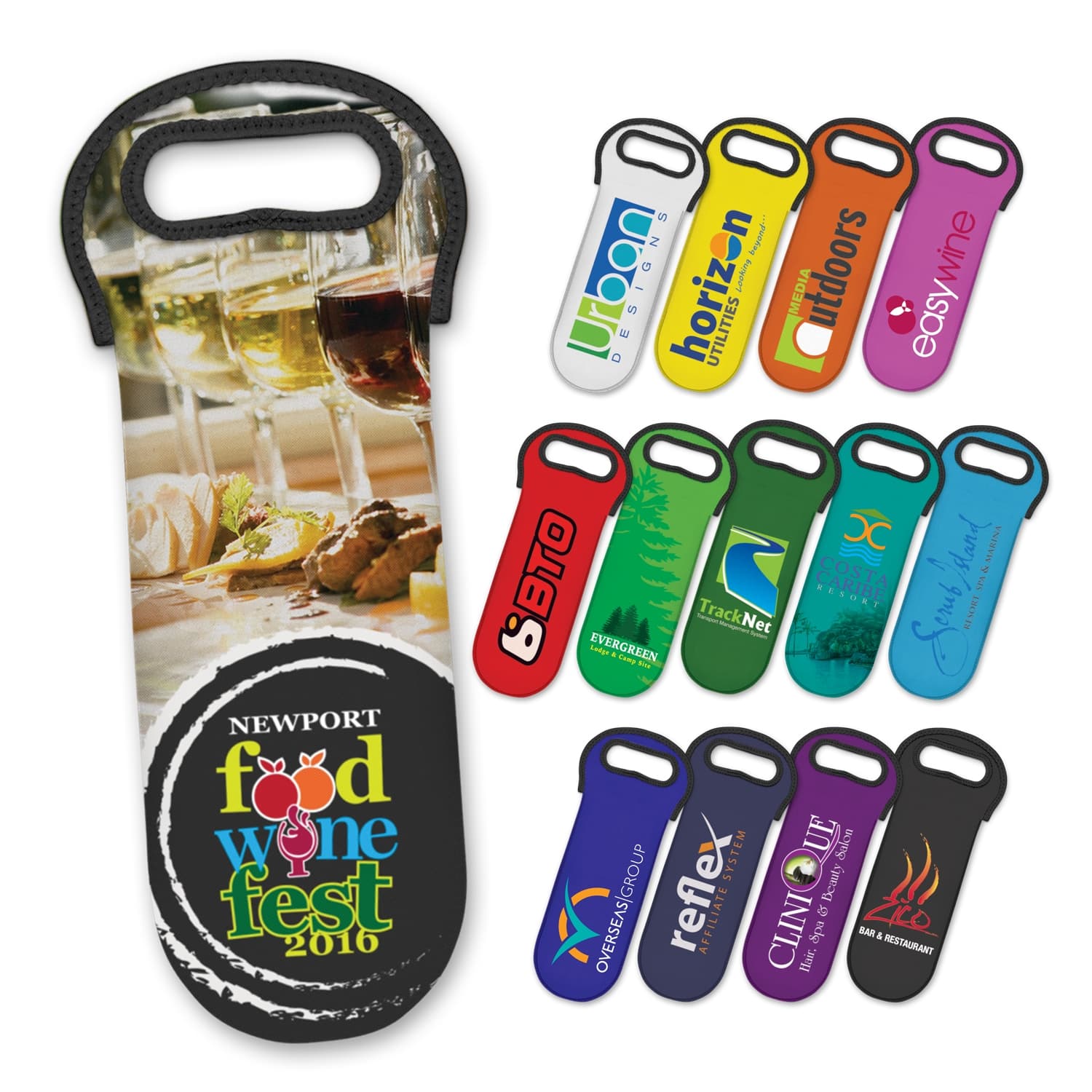 Neoprene Wine Cooler Bag - Full Colour-Active Image