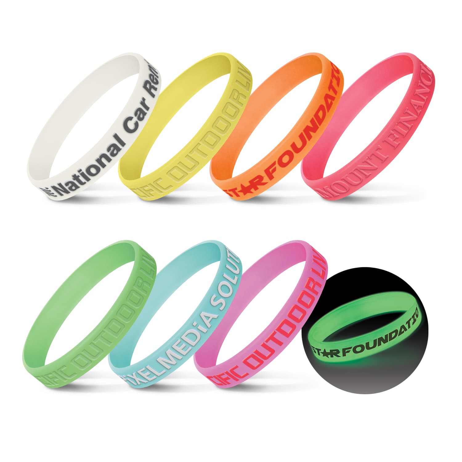 Silicone Wrist Band - Glow in the Dark-Active Image