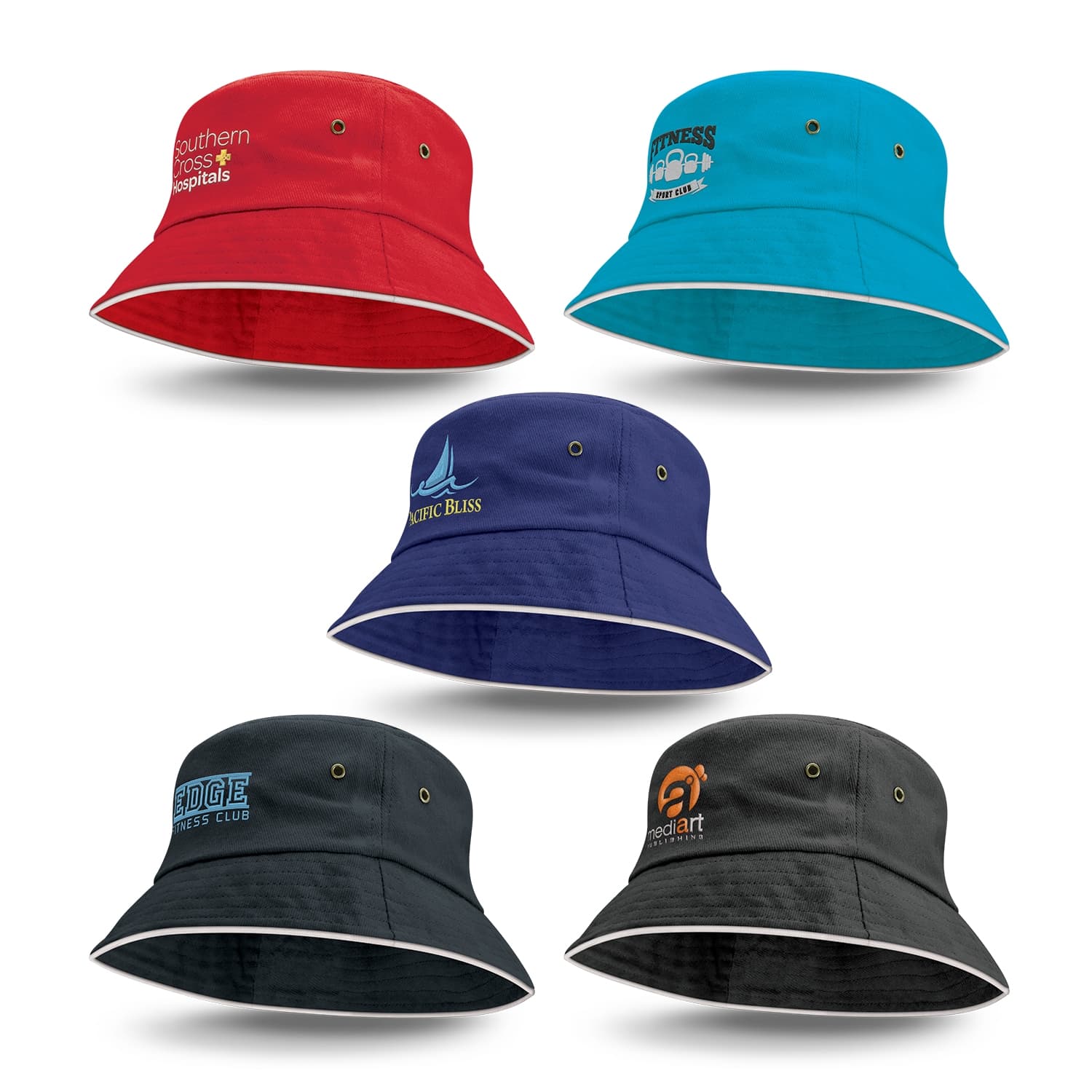 Bondi Bucket Hat - White Sandwich Trim-Active Image