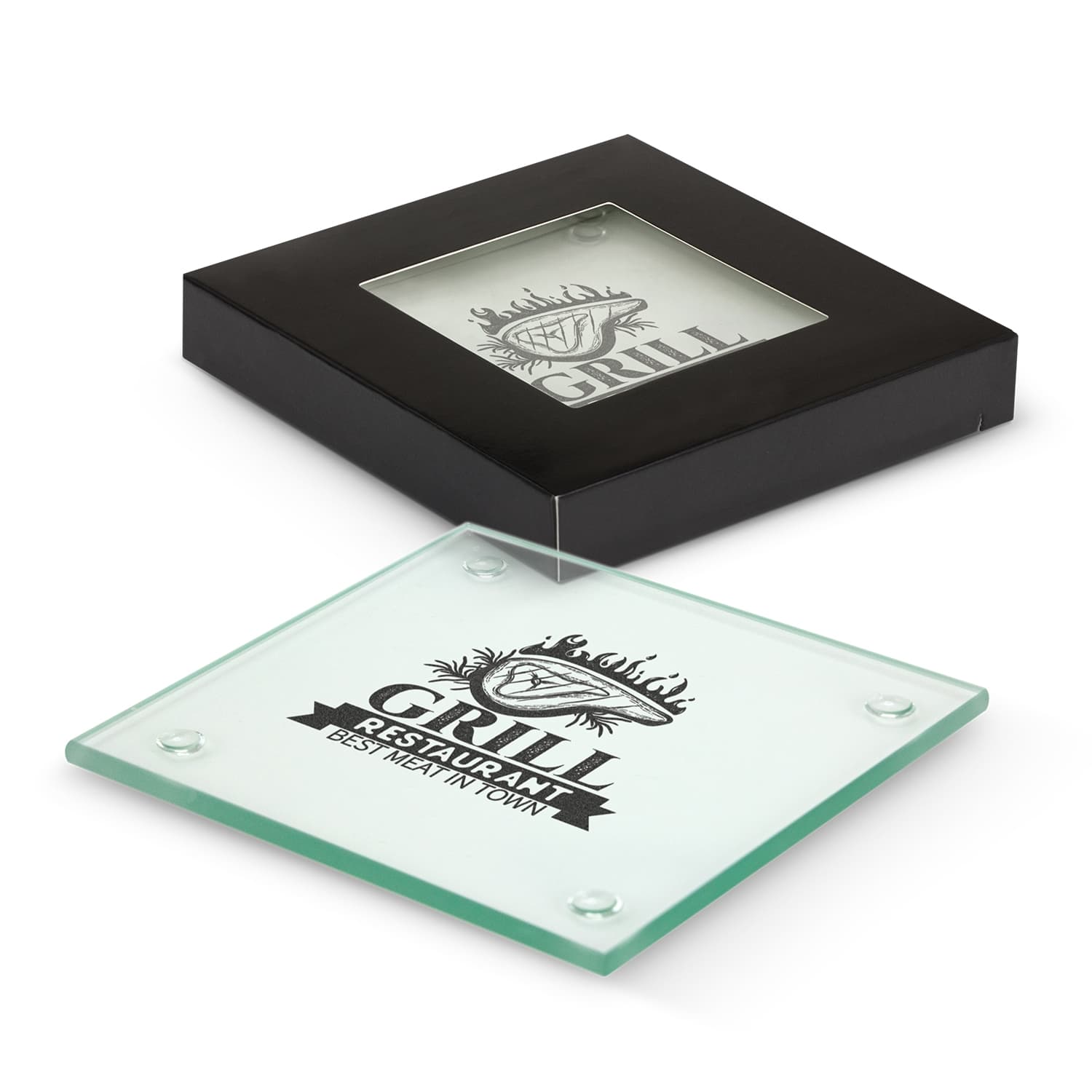 Venice Glass Coaster - Set of 4 - Square-Active Image