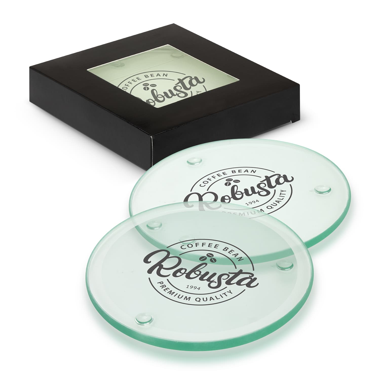 Venice Glass Coaster - Set of 4 - Round-Active Image