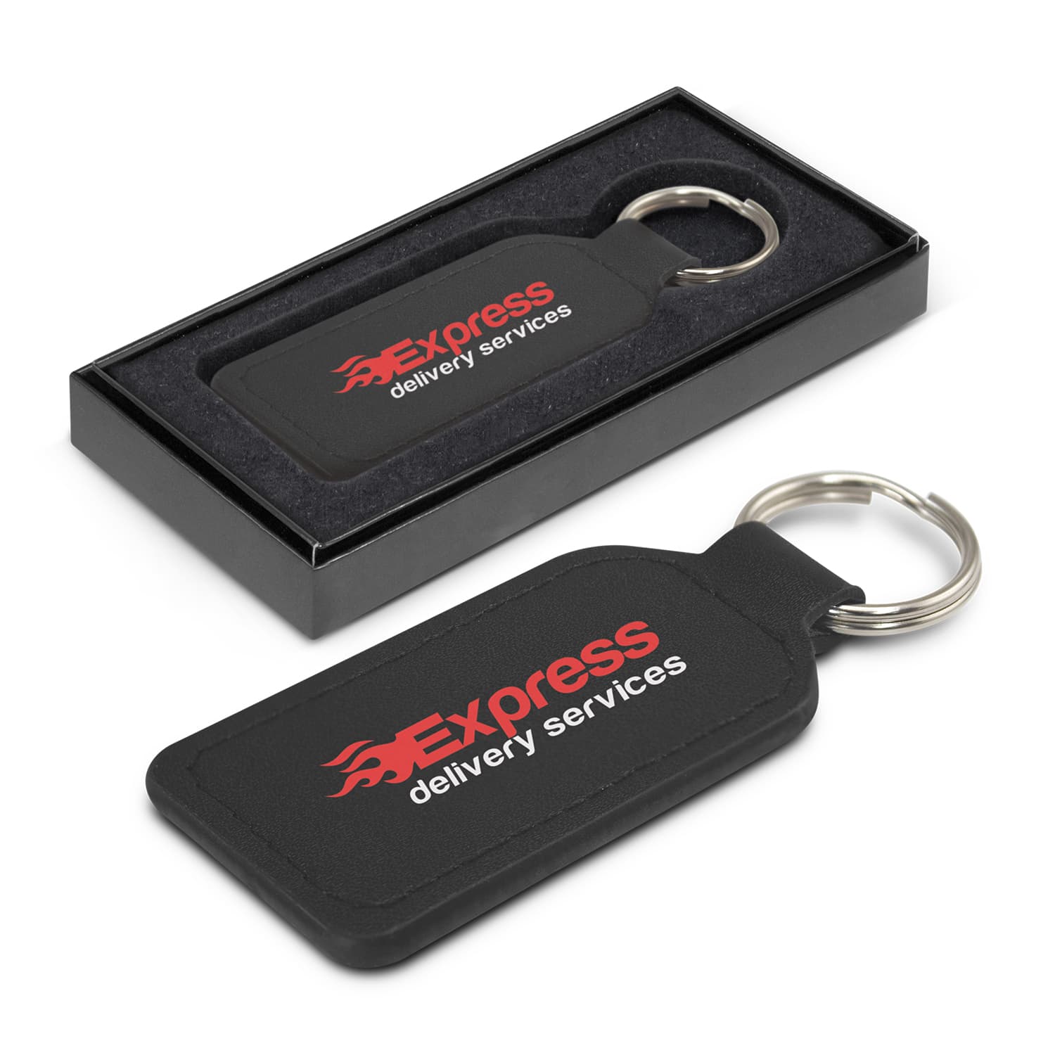 Prince Leather Key Ring  - Rectangle-Active Image