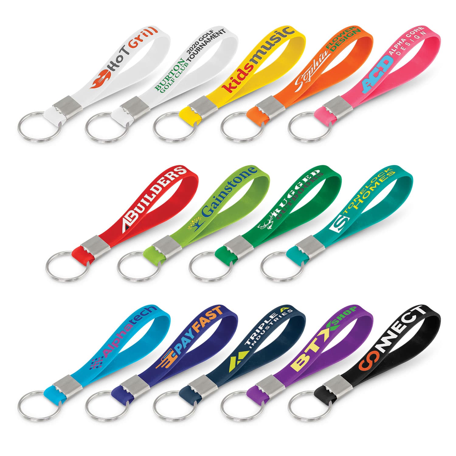 Silicone Key Ring - Debossed-Active Image