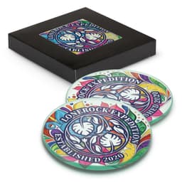 Venice Glass Coaster - Set of 2 - Round - Full Colour - image 3