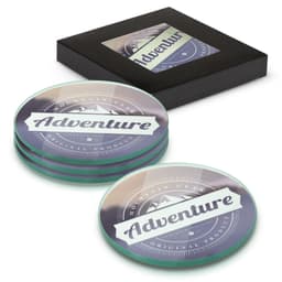 Venice Glass Coaster - Set of 4 - Round - Full Colour - image 3