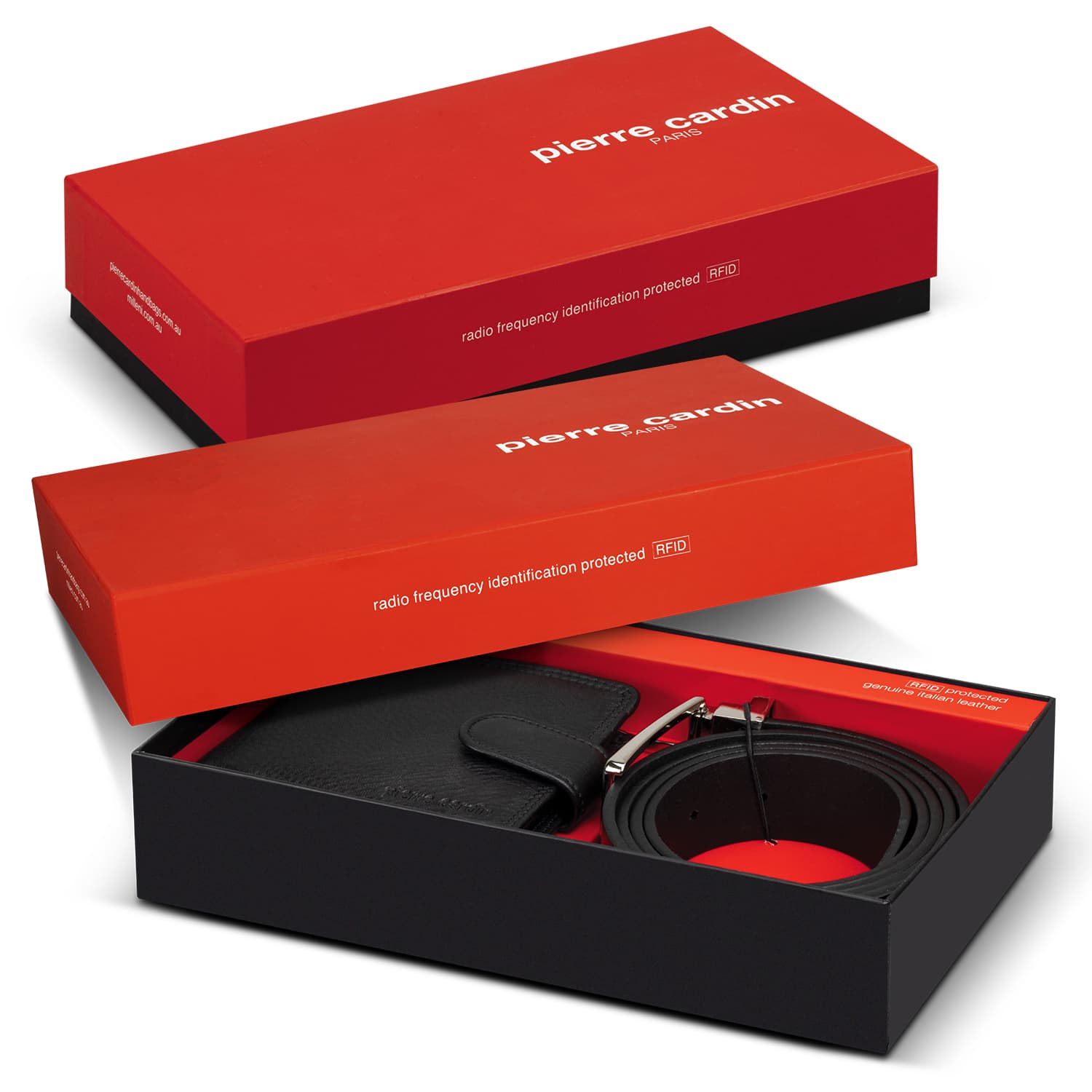 Pierre Cardin Leather Wallet and Belt Gift Set-Active Image