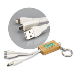 Bamboo Charging Cable Key Ring - Rectangle - image 3