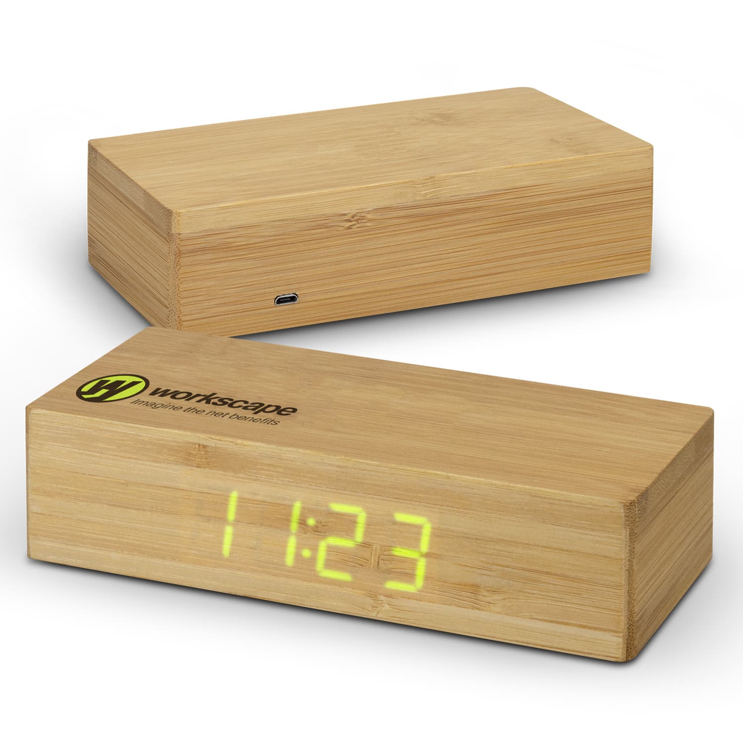 Bamboo Wireless Charging Clock-Active Image