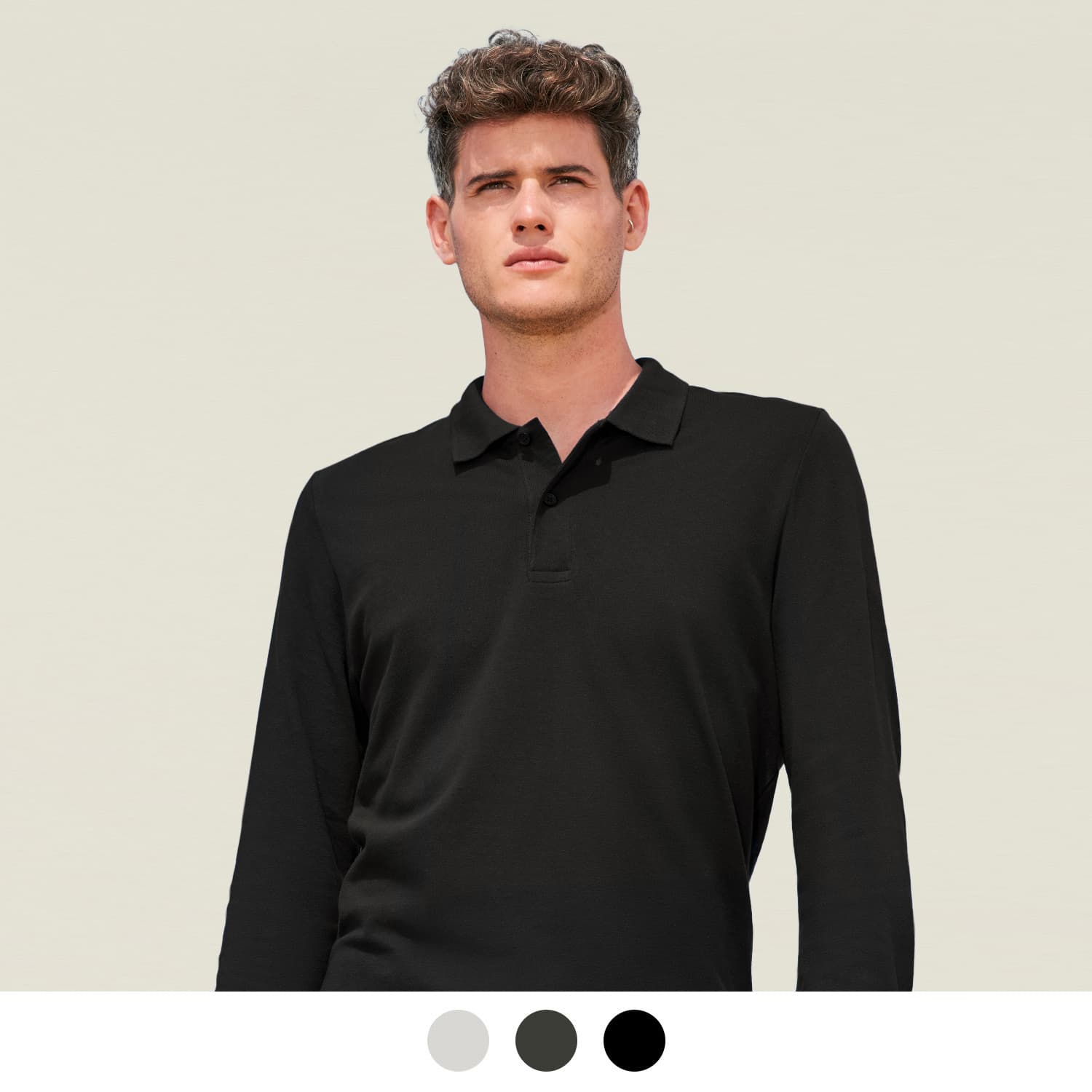 SOLS Perfect Mens Long Sleeve Polo-Active Image