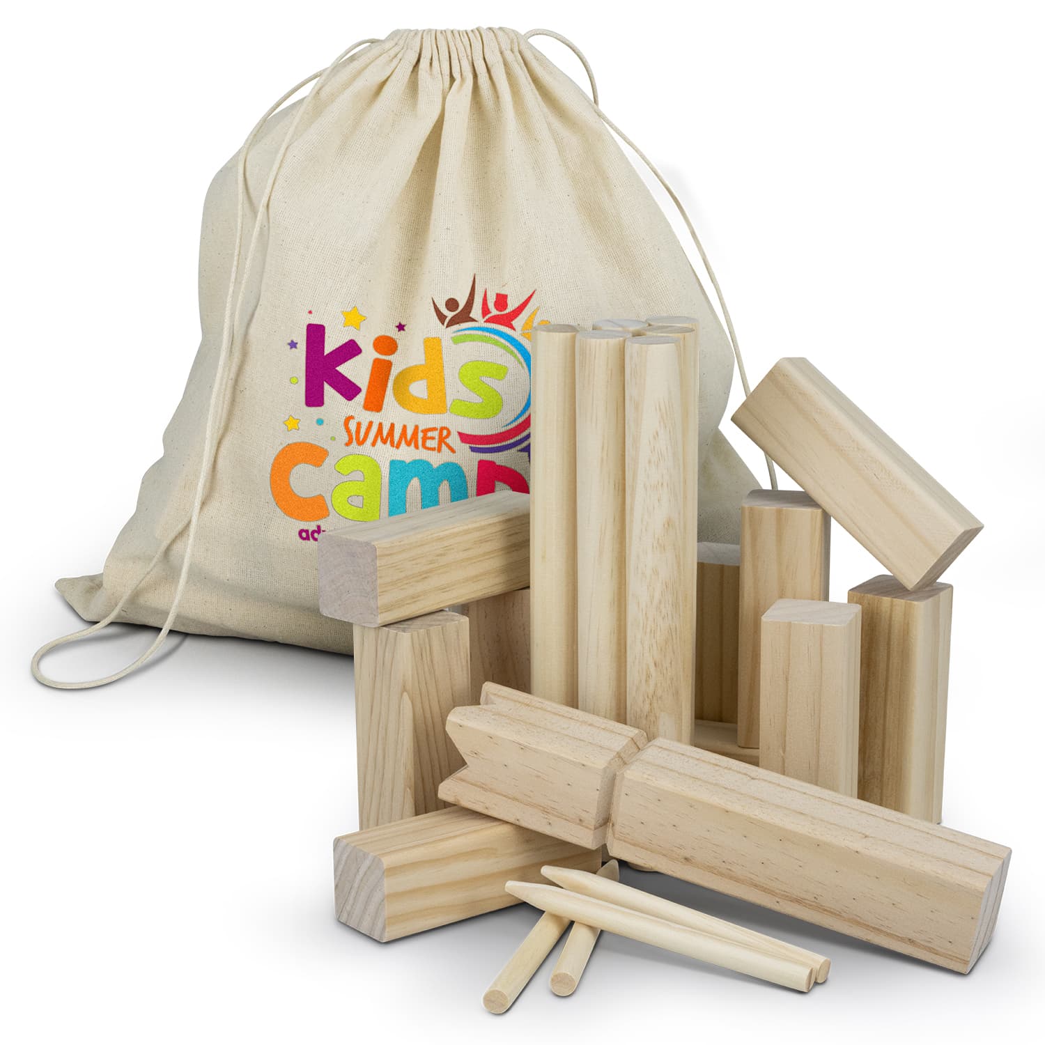 Kubb Wooden Game-Active Image