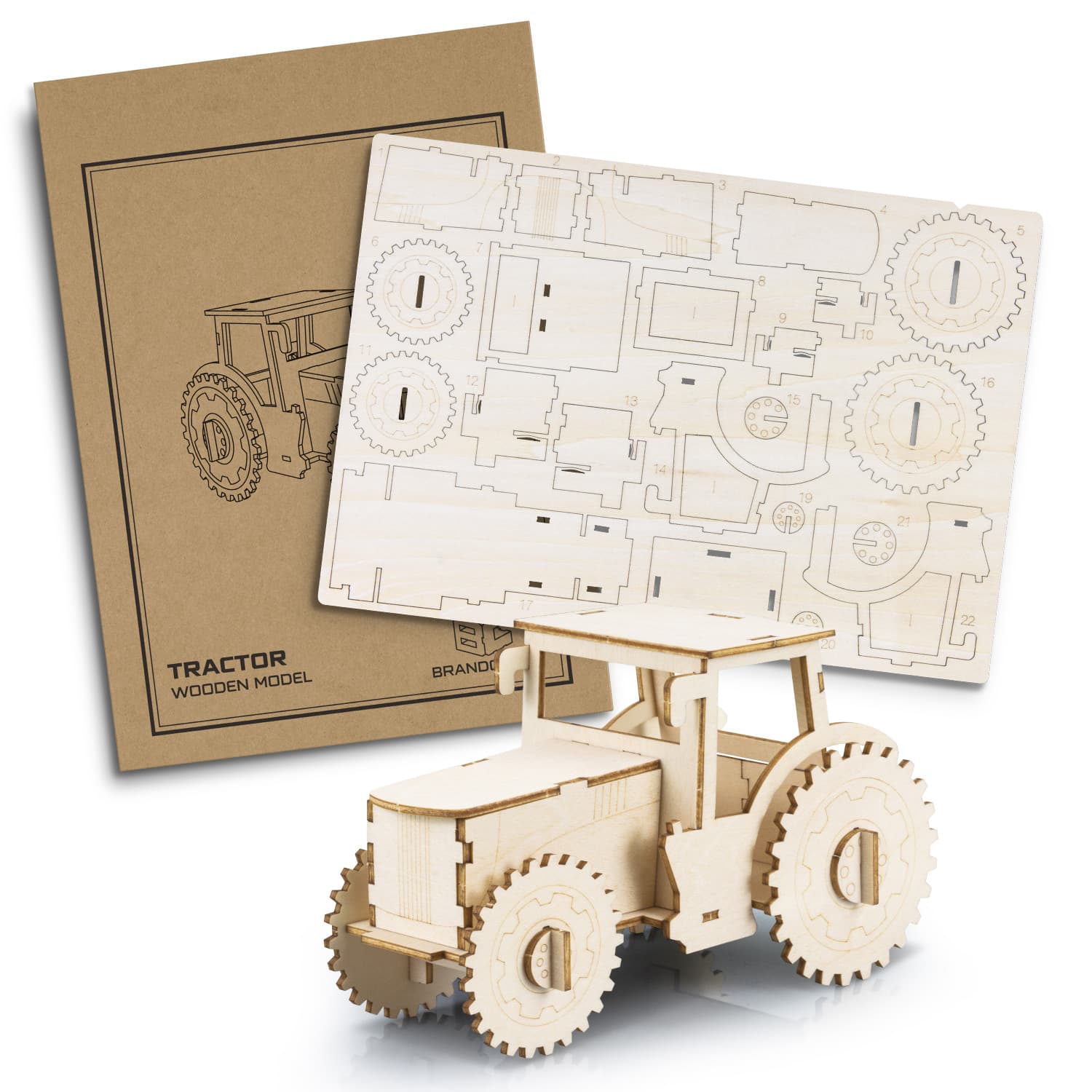 BRANDCRAFT Tractor Wooden Model-Active Image