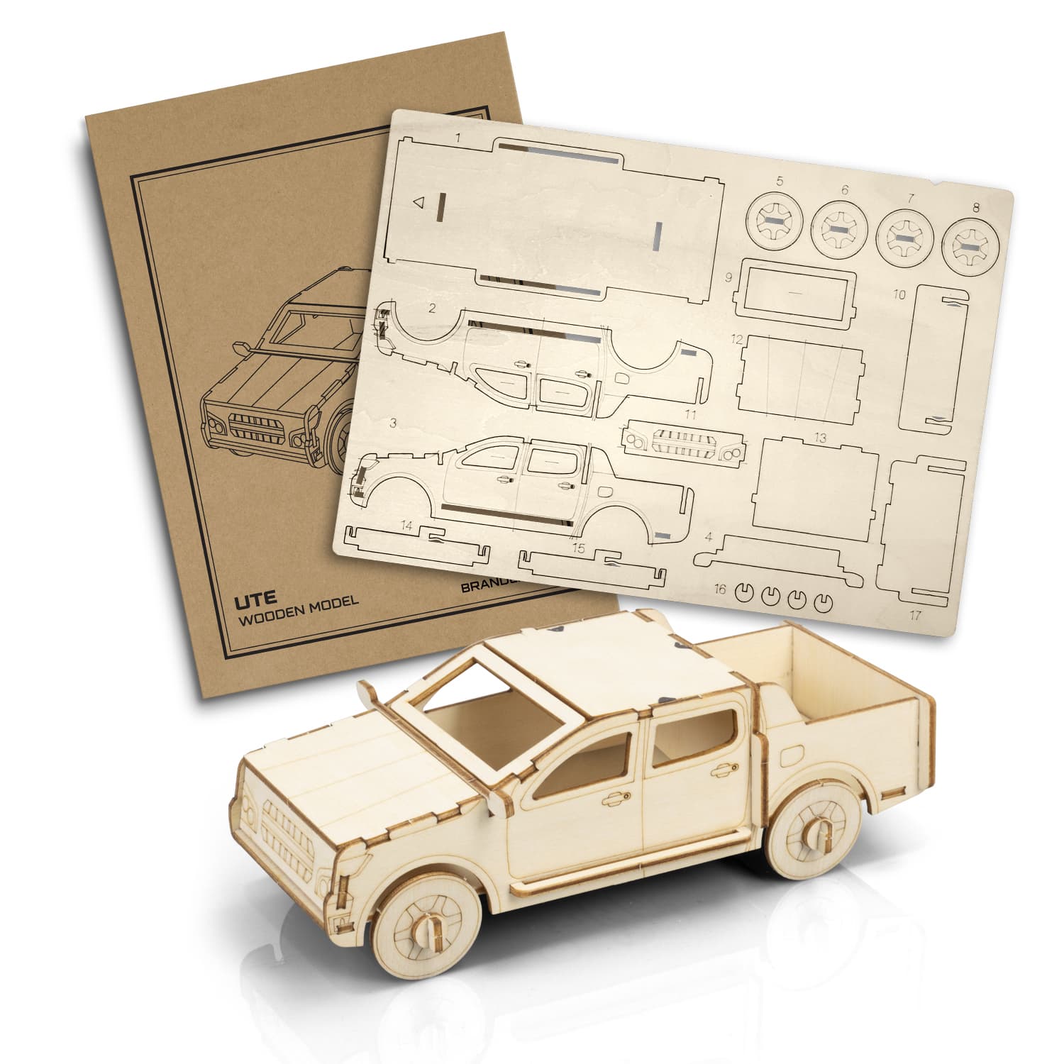 BRANDCRAFT UTE Wooden Model-Active Image