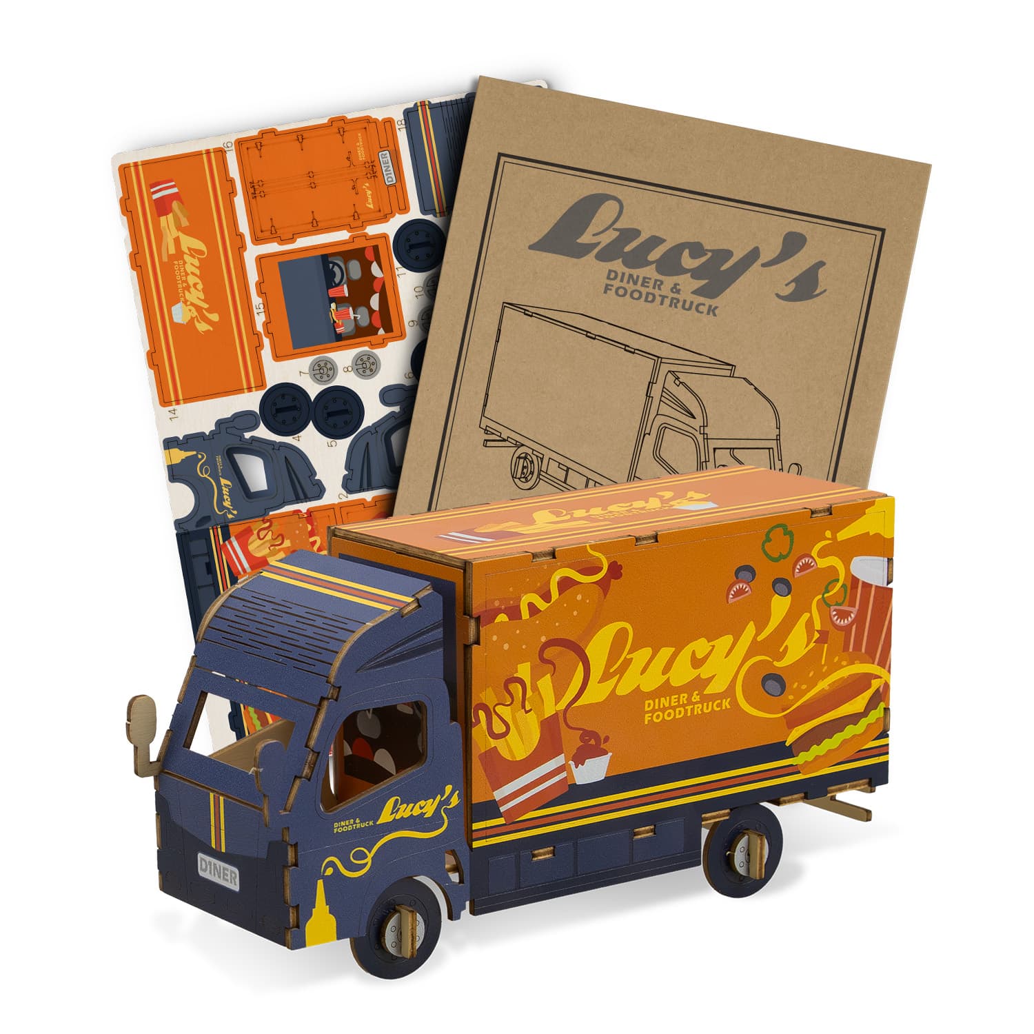 BRANDCRAFT Small Truck Wooden Model-Active Image