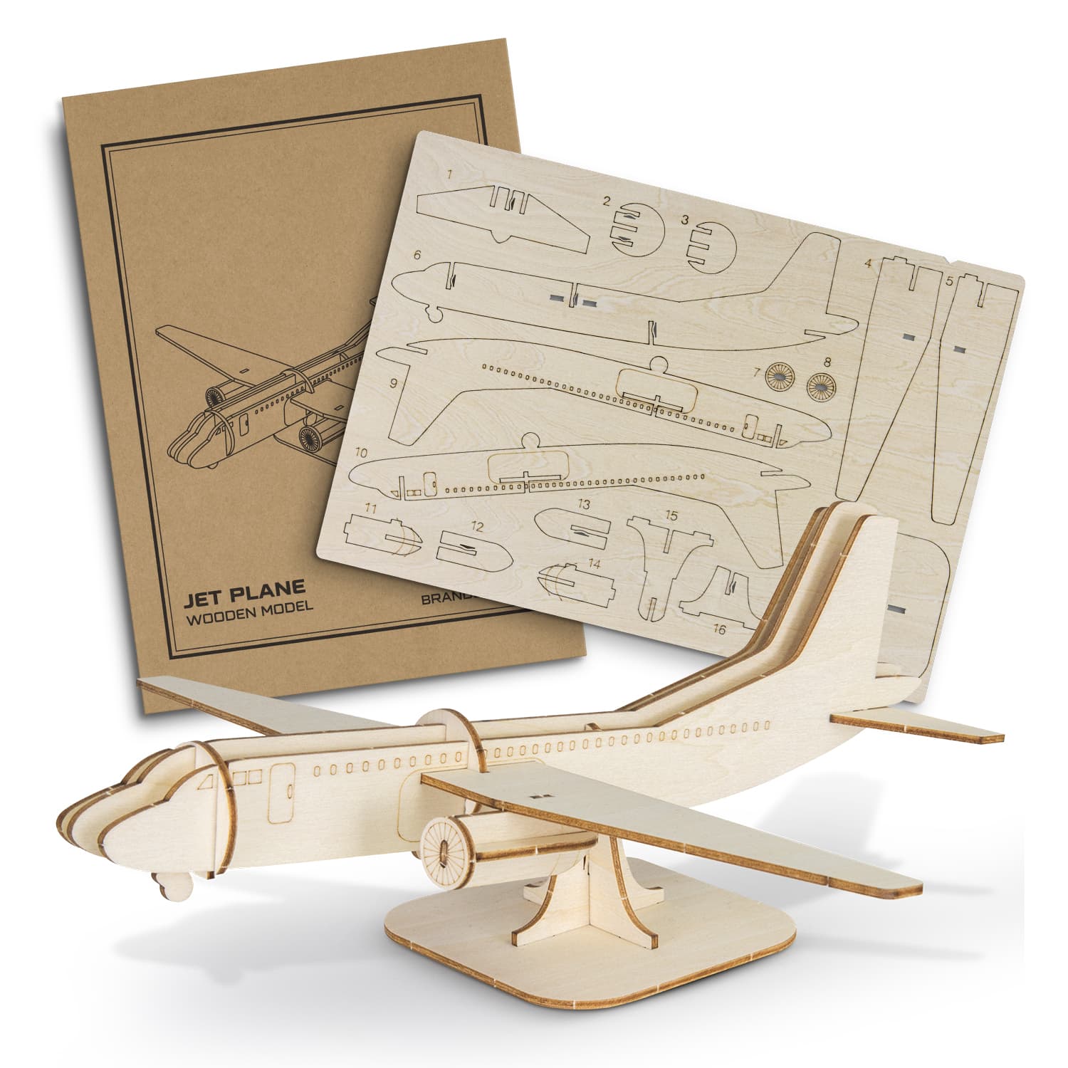 BRANDCRAFT Jet Plane Wooden Model-Active Image