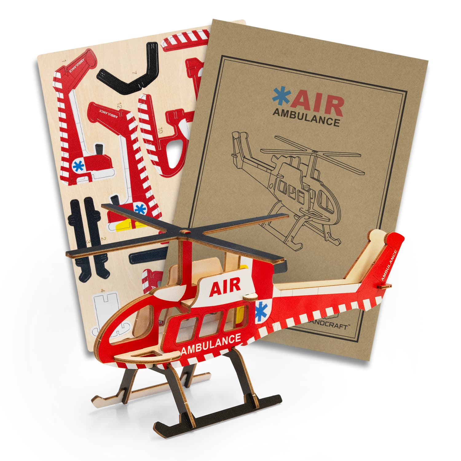 BRANDCRAFT Helicopter Wooden Model-Active Image