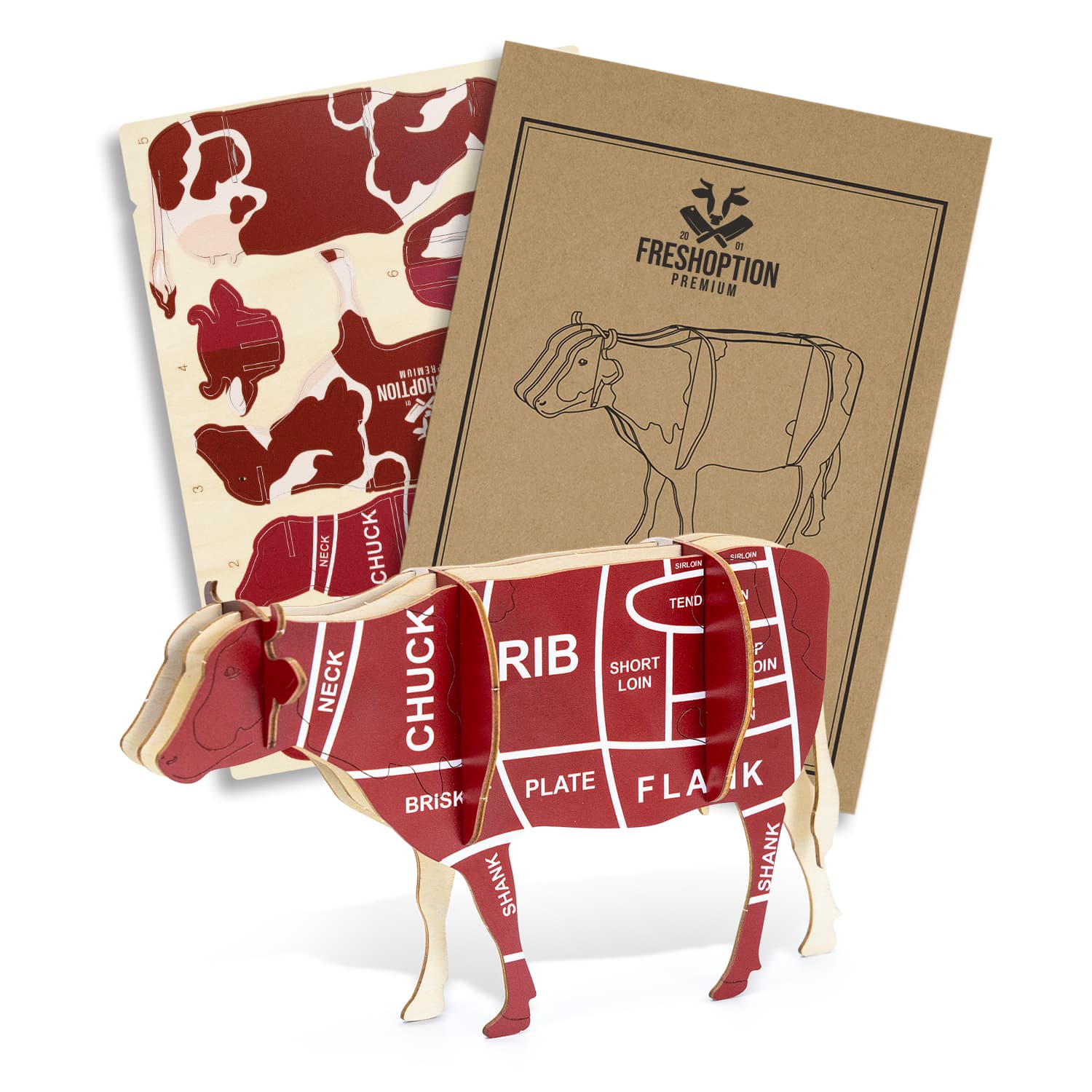 BRANDCRAFT Cow Wooden Model-Active Image