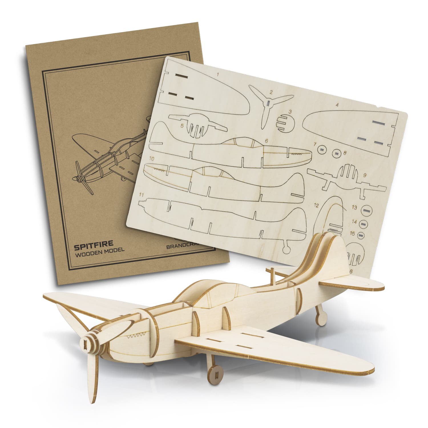 BRANDCRAFT Spitfire Wooden Model-Active Image