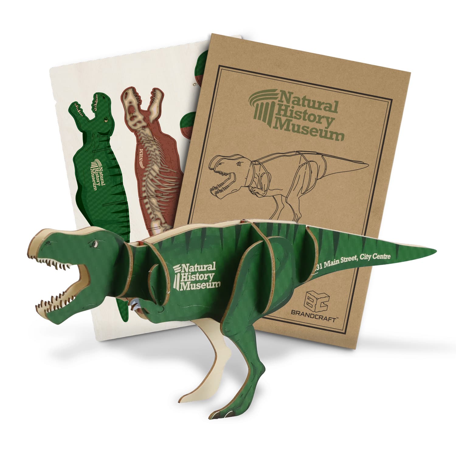 BRANDCRAFT Tyrannosaurus Rex Wooden Model-Active Image
