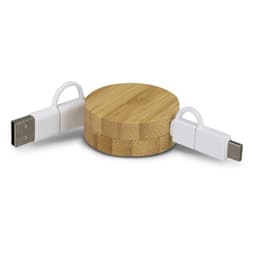 Bamboo Retractable Charging Cable - image 1