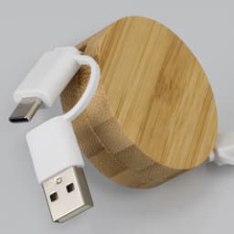 Bamboo Retractable Charging Cable - image 2