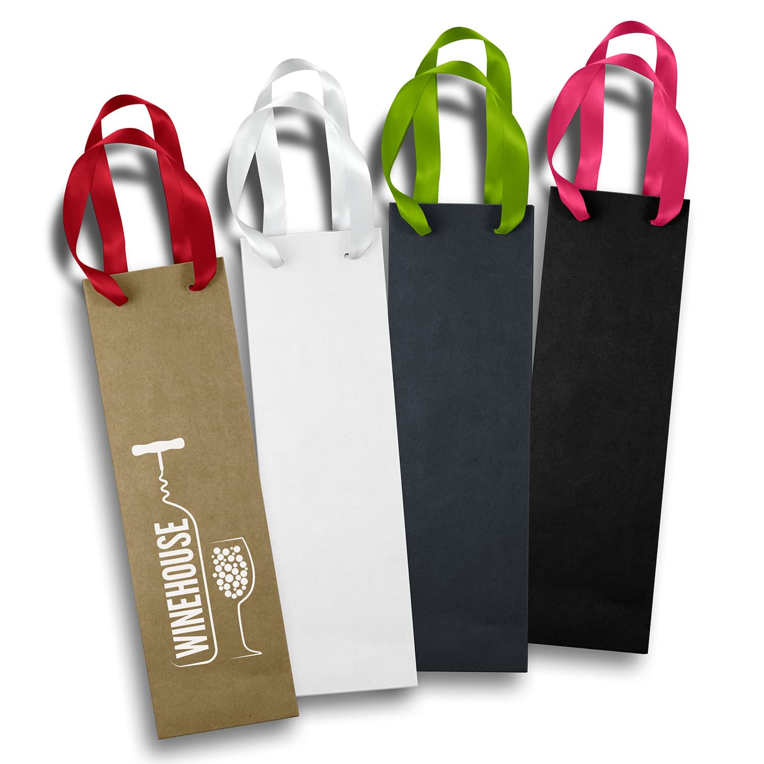 Wine Ribbon Handle Paper Bag-Active Image