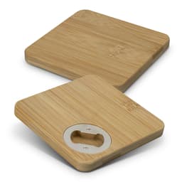 Bamboo Bottle Opener Coaster - Set of 2 - Square - image 3