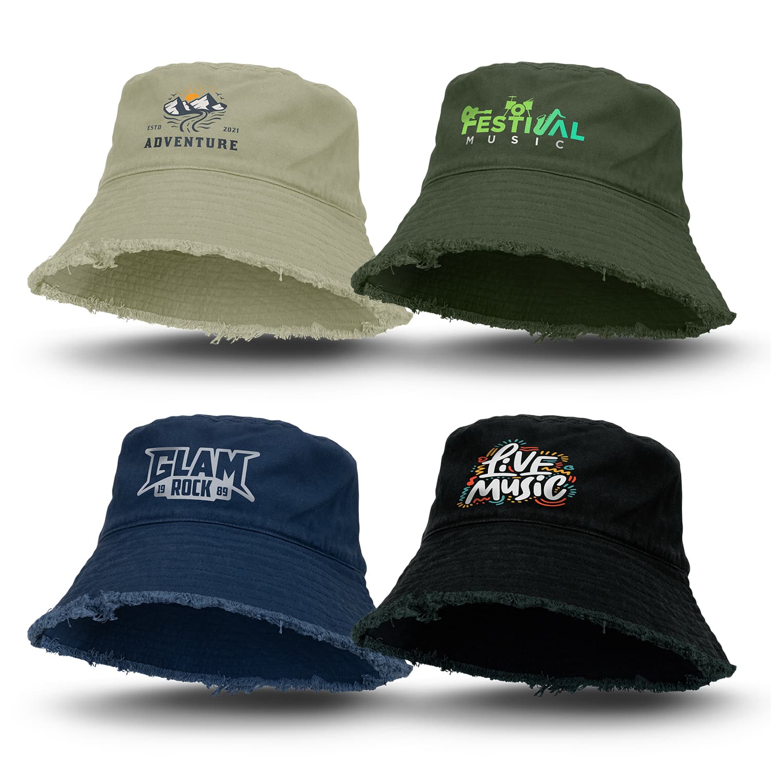 Raw Edge Bucket Hat-Active Image