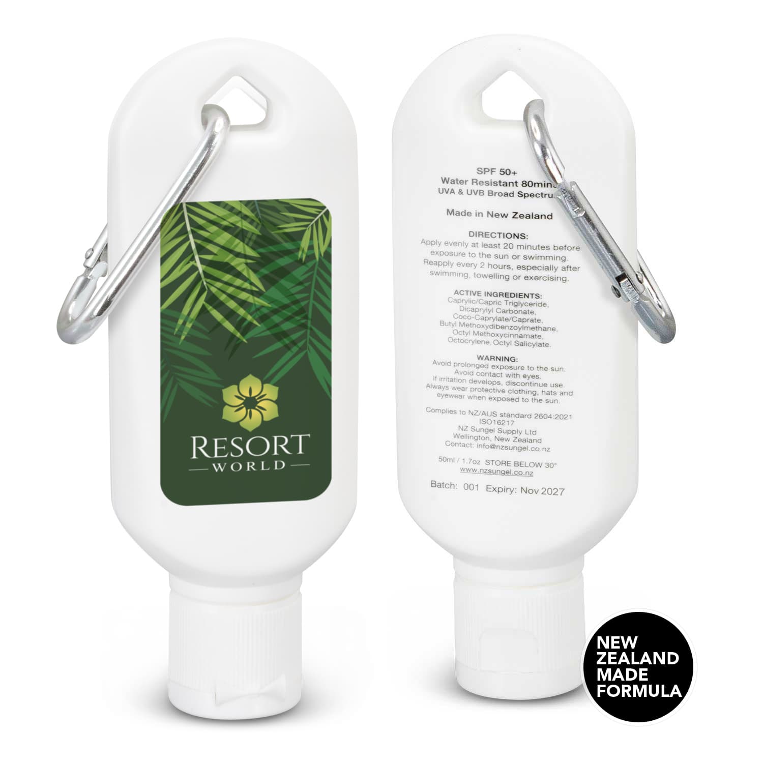 SPF 50+ Sun Gel 50ml Tube with Carabiner-Active Image