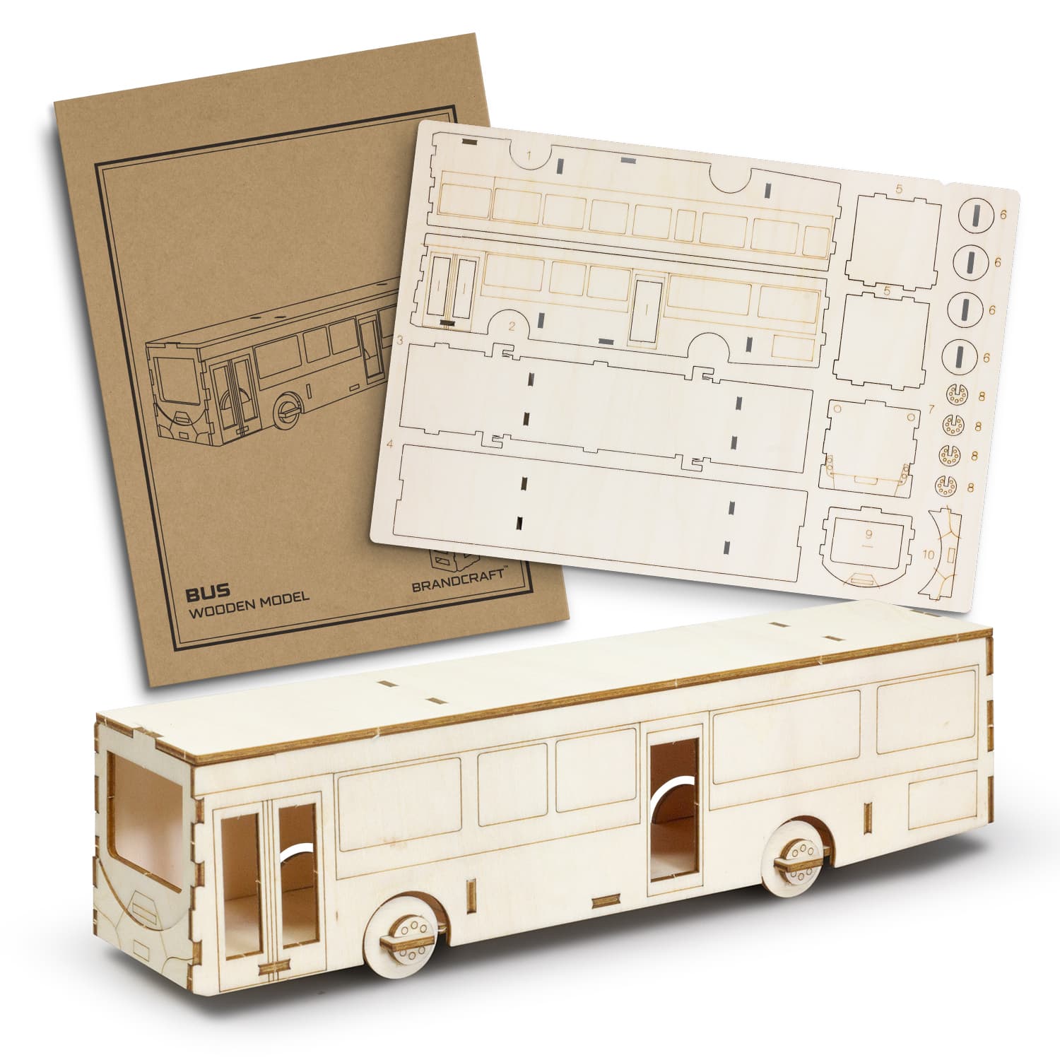 BRANDCRAFT Bus Wooden Model-Active Image