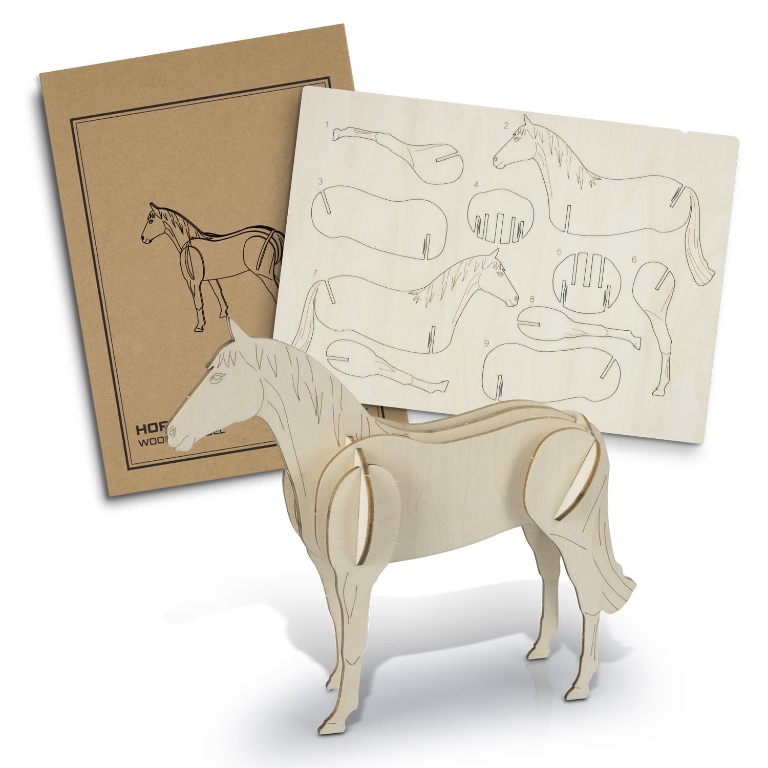 BRANDCRAFT Horse Wooden Model-Active Image