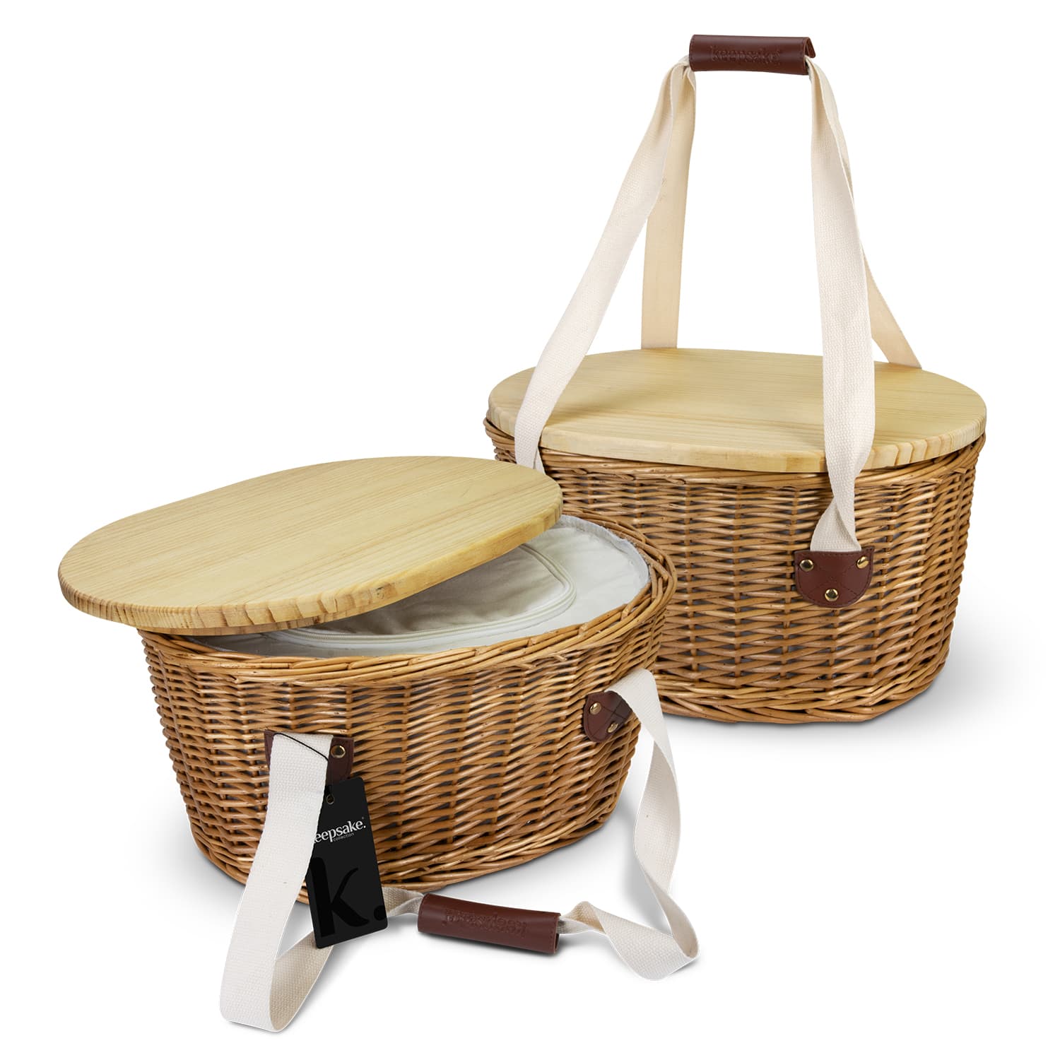 Keepsake Picnic Cooler Basket-Active Image