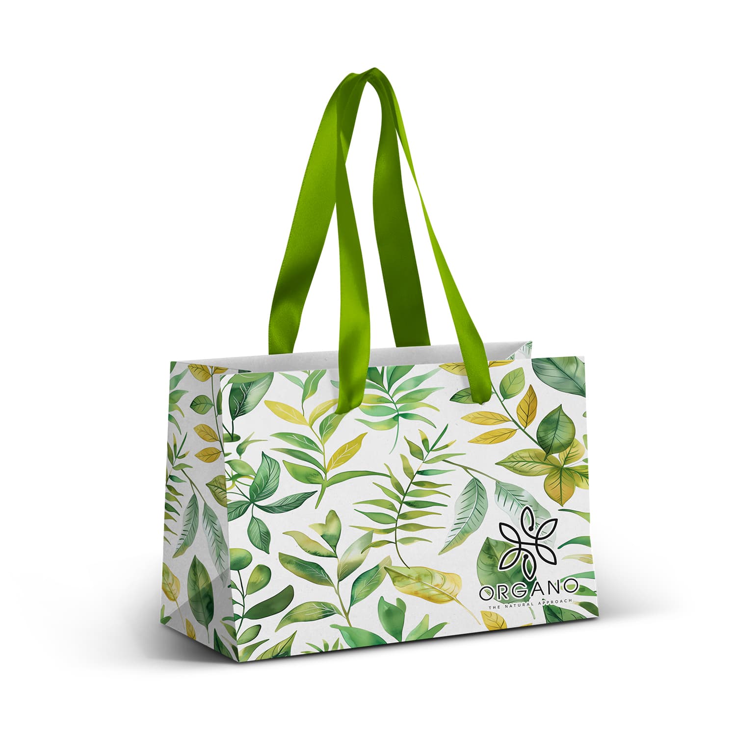 Small Ribbon Handle Paper Bag - Full Colour-Active Image