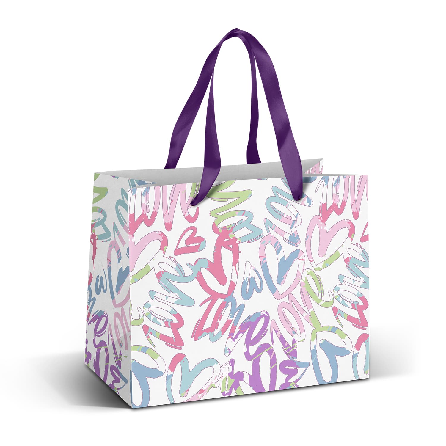 Medium Ribbon Handle Paper Bag - Full Colour-Active Image