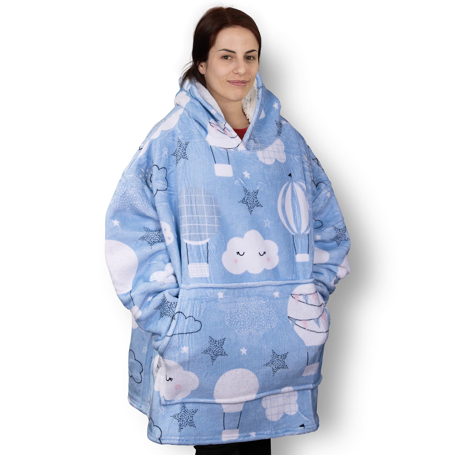 Full Colour Blanket Hoodie-Active Image