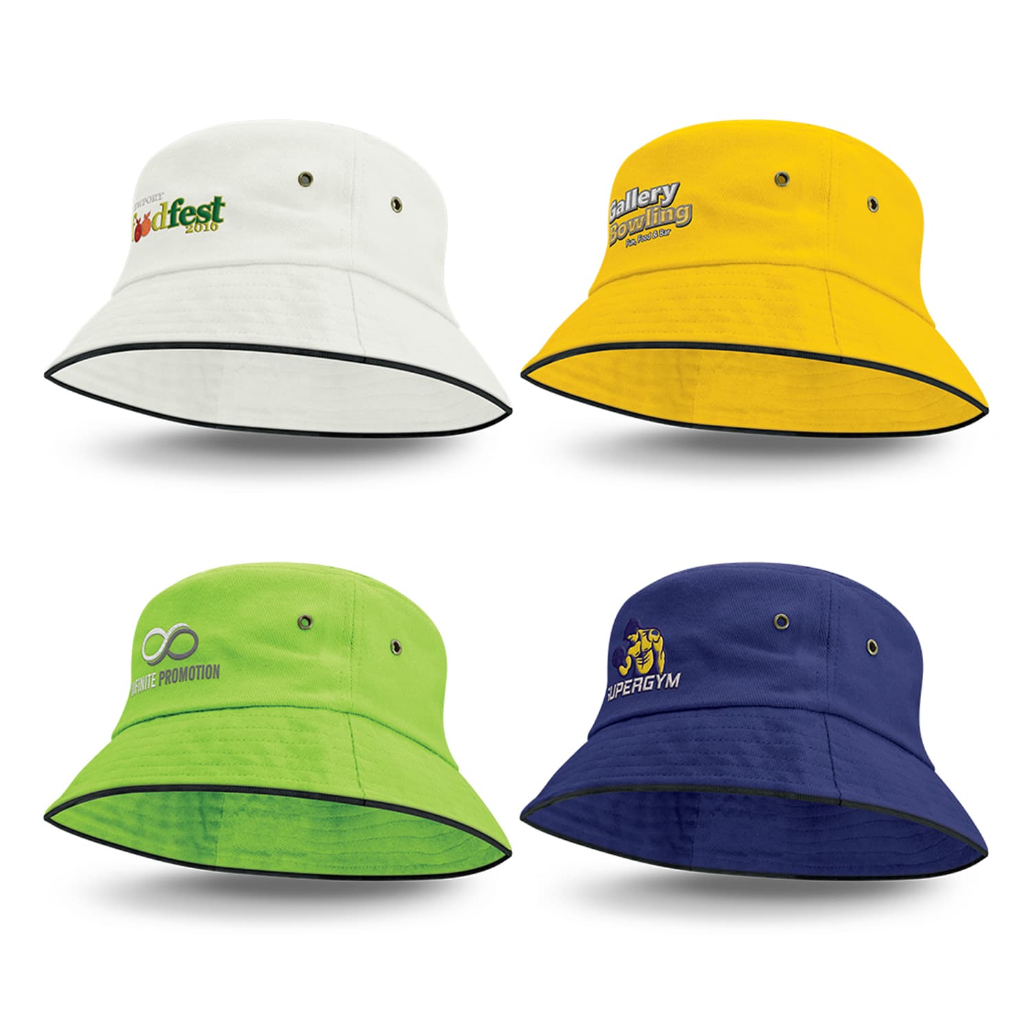 Bondi Bucket Hat - Black Sandwich Trim - Sale-Active Image
