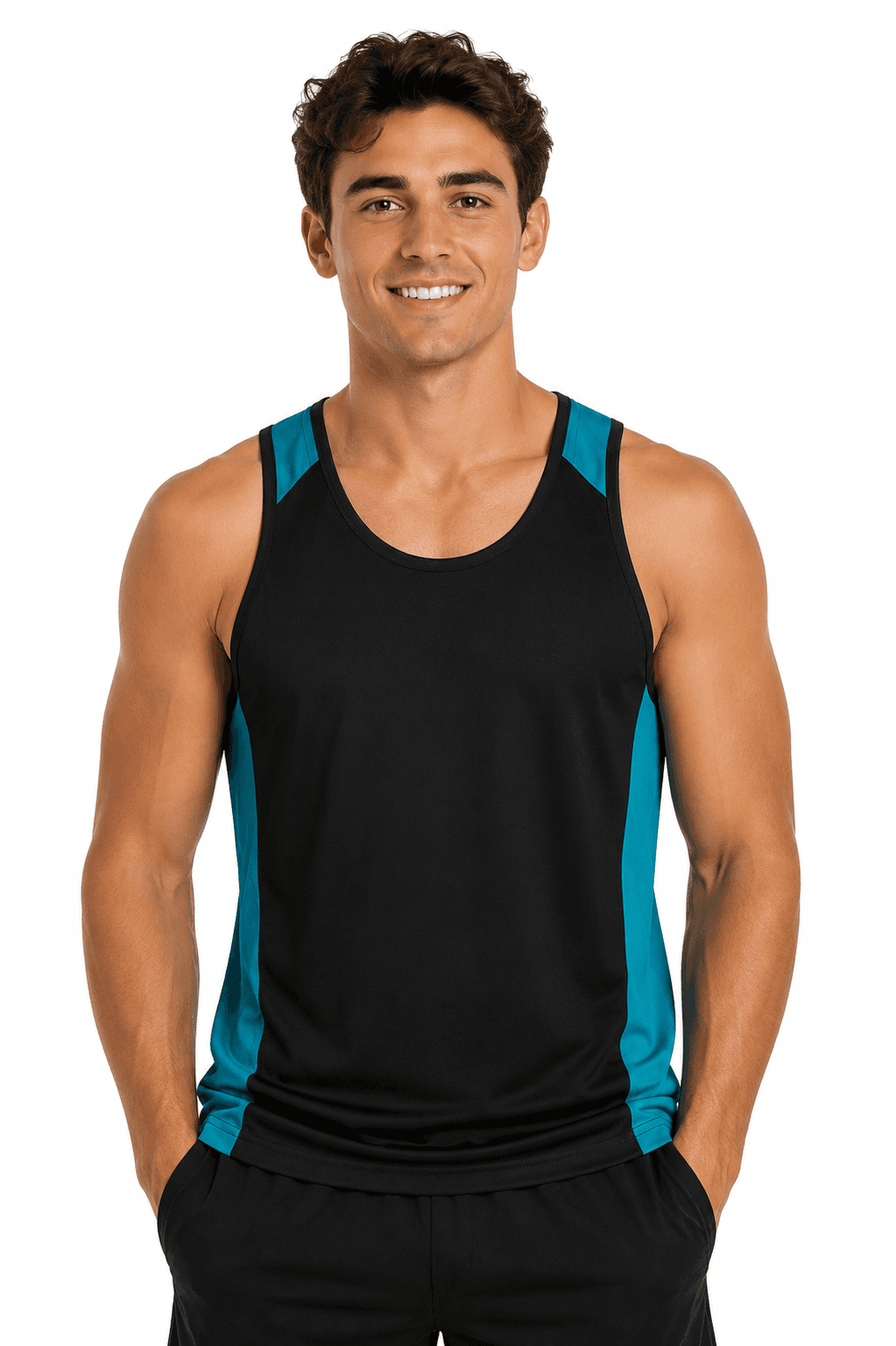 PREMIER MENS SINGLETS - 1101-Active Image